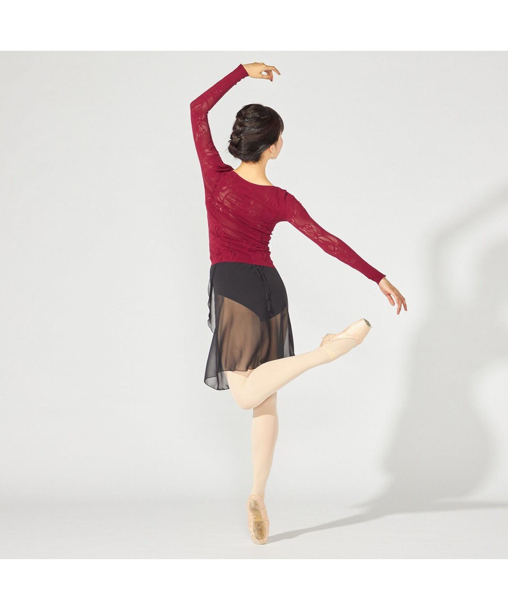 Chacott 【ノーソーイングニット】シアーローズニットトップ 