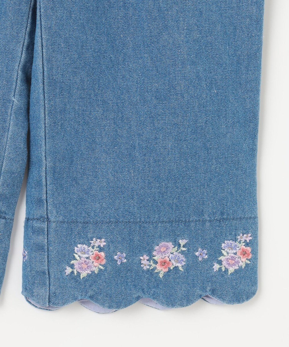 ANY KIDS スカラップ×刺繍デニムパンツ 