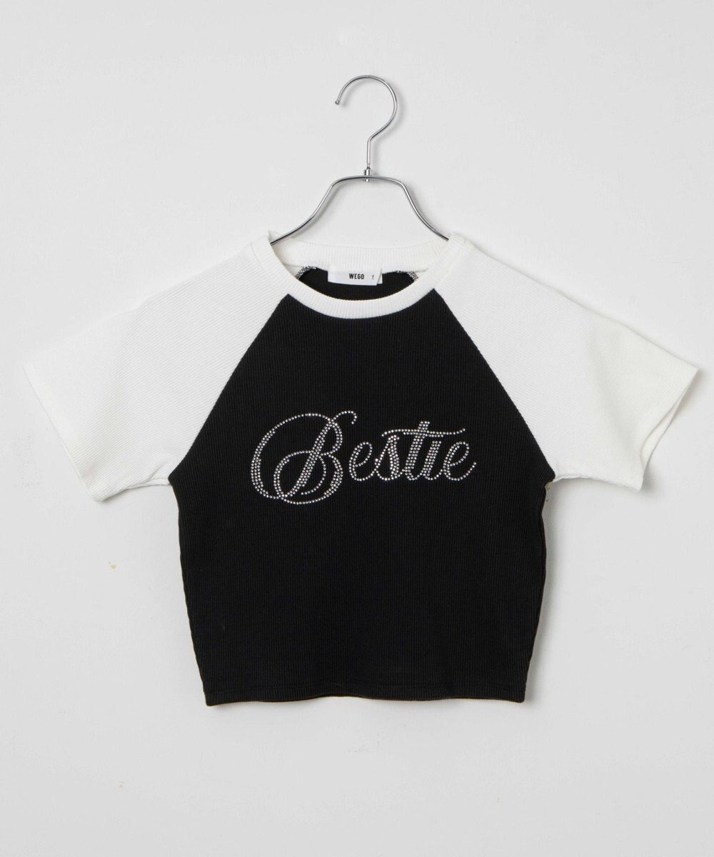 WEGO ラインストーンラグランちびT 