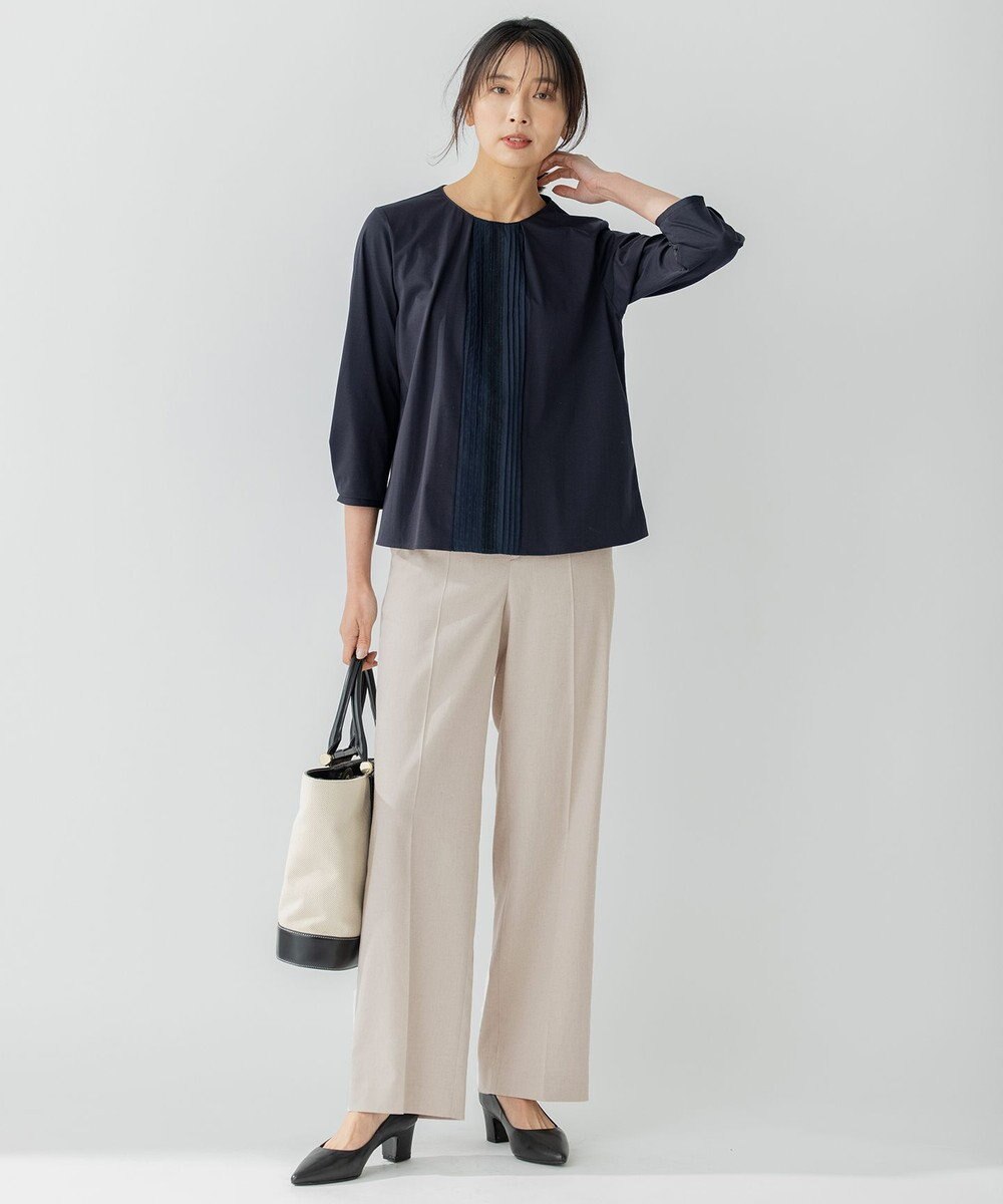 23区 【セットアップ対応/洗える】アイアスマットストレッチ セミワイド パンツ 