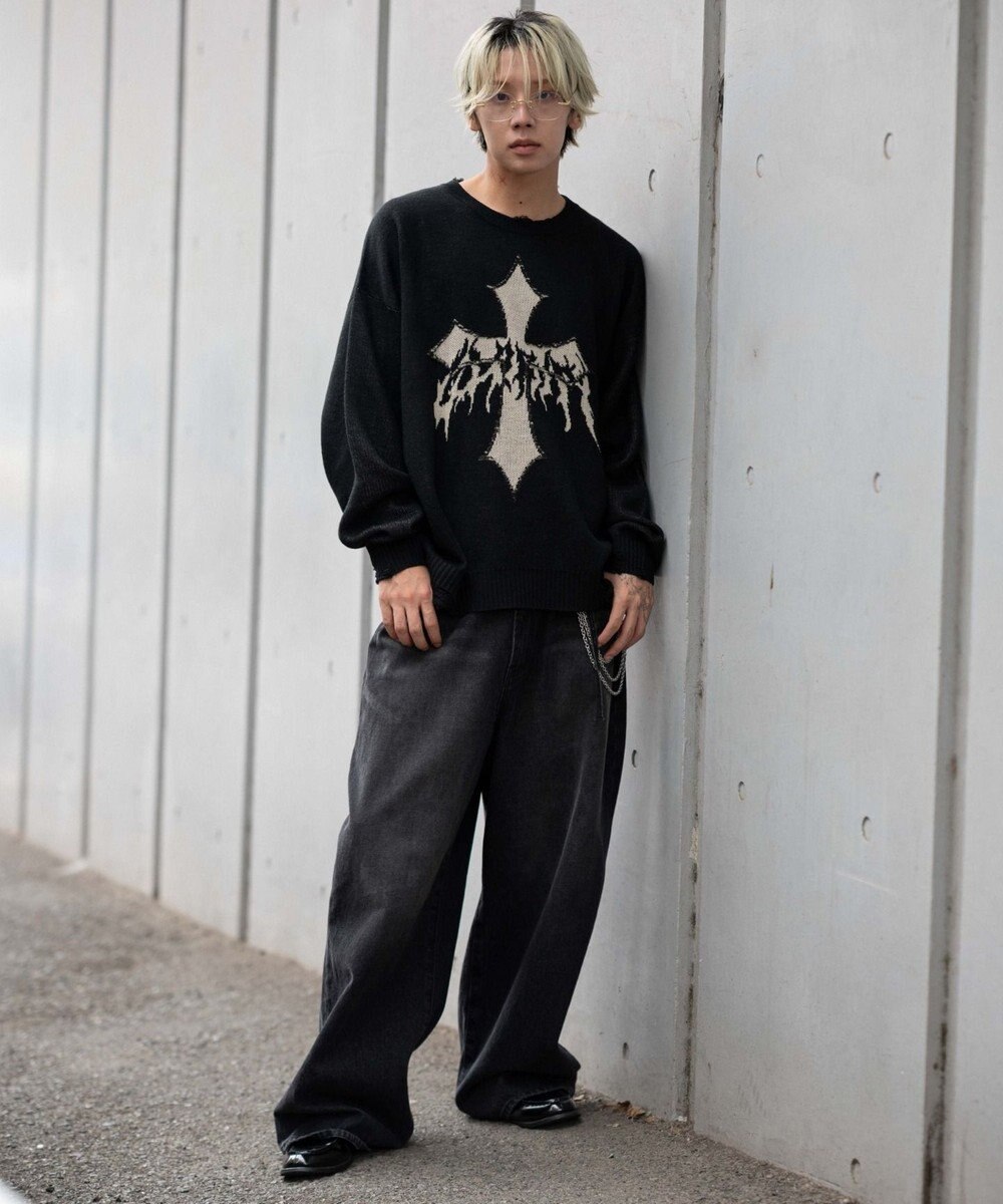 WEGO ダメージジャガードプルオーバー 