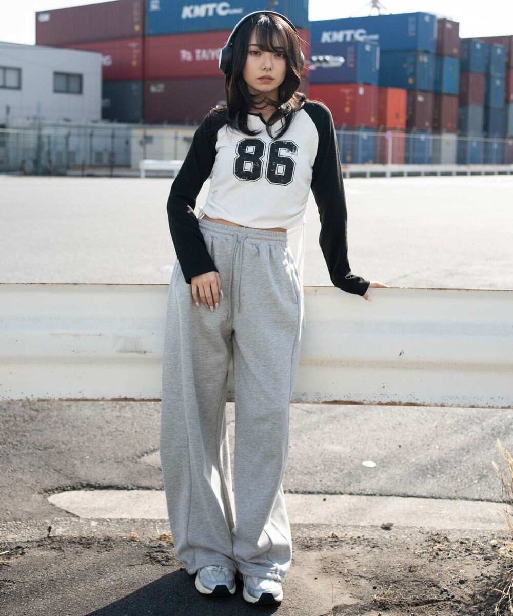 WEGO サイドドロストキーネックロンT 