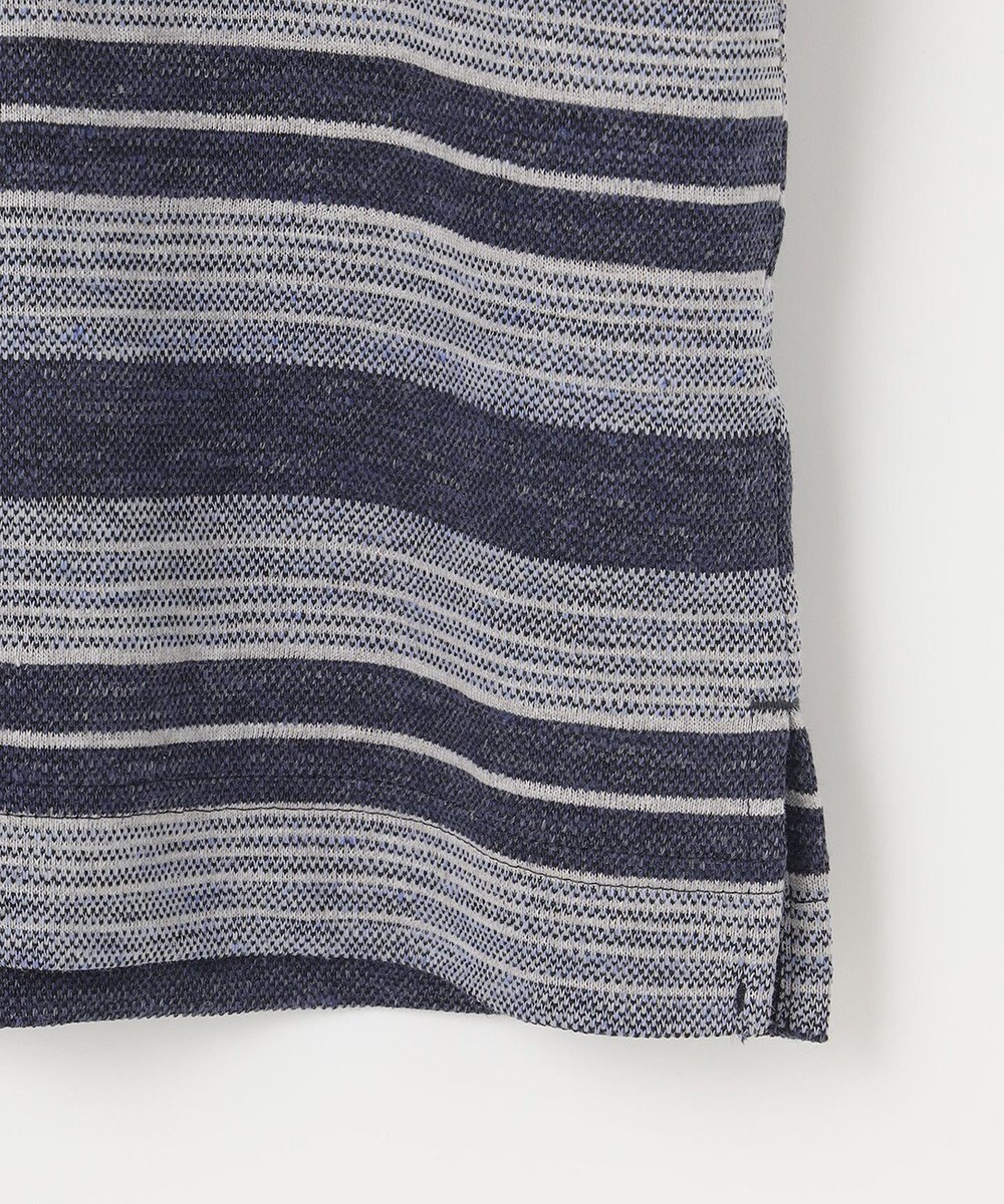 JOSEPH ABBOUD 【キングサイズ・吸水速乾】リネンマルチボーダー ポロシャツ 