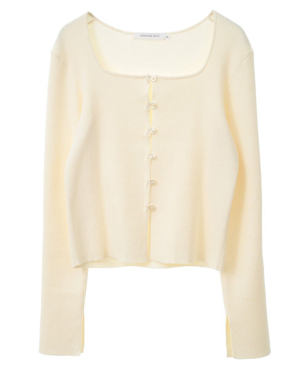 AMERICAN HOLIC スクエアリブニットカーディガン 