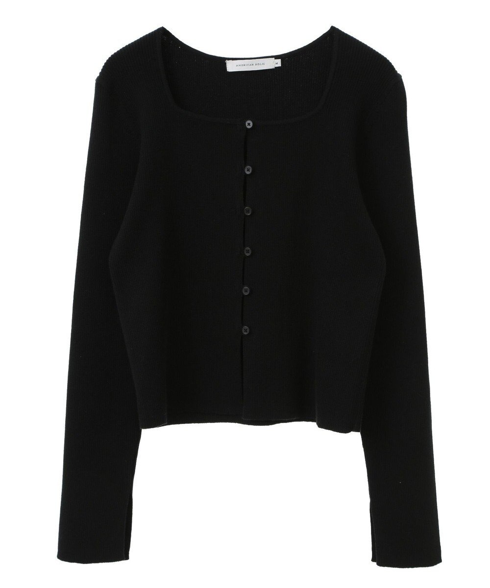 AMERICAN HOLIC スクエアリブニットカーディガン 