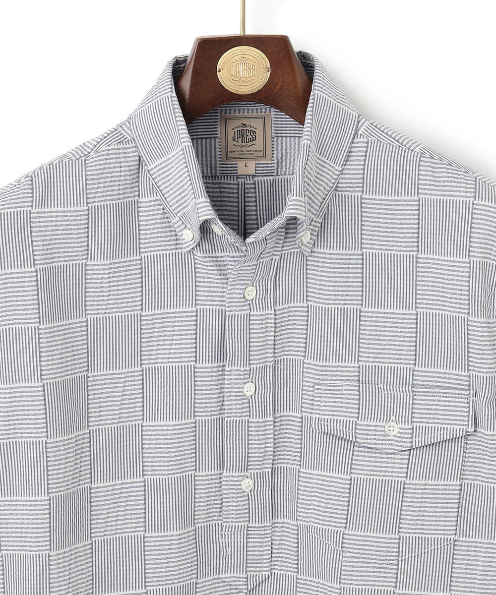 J.PRESS MEN 【クールマックス】パッチワークサッカー プルオーバー 