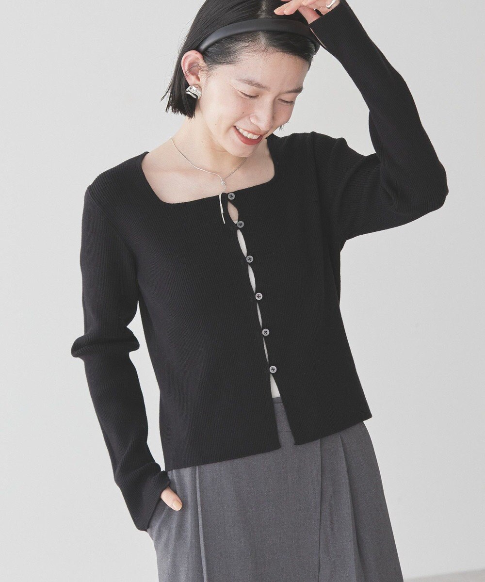 AMERICAN HOLIC スクエアリブニットカーディガン 