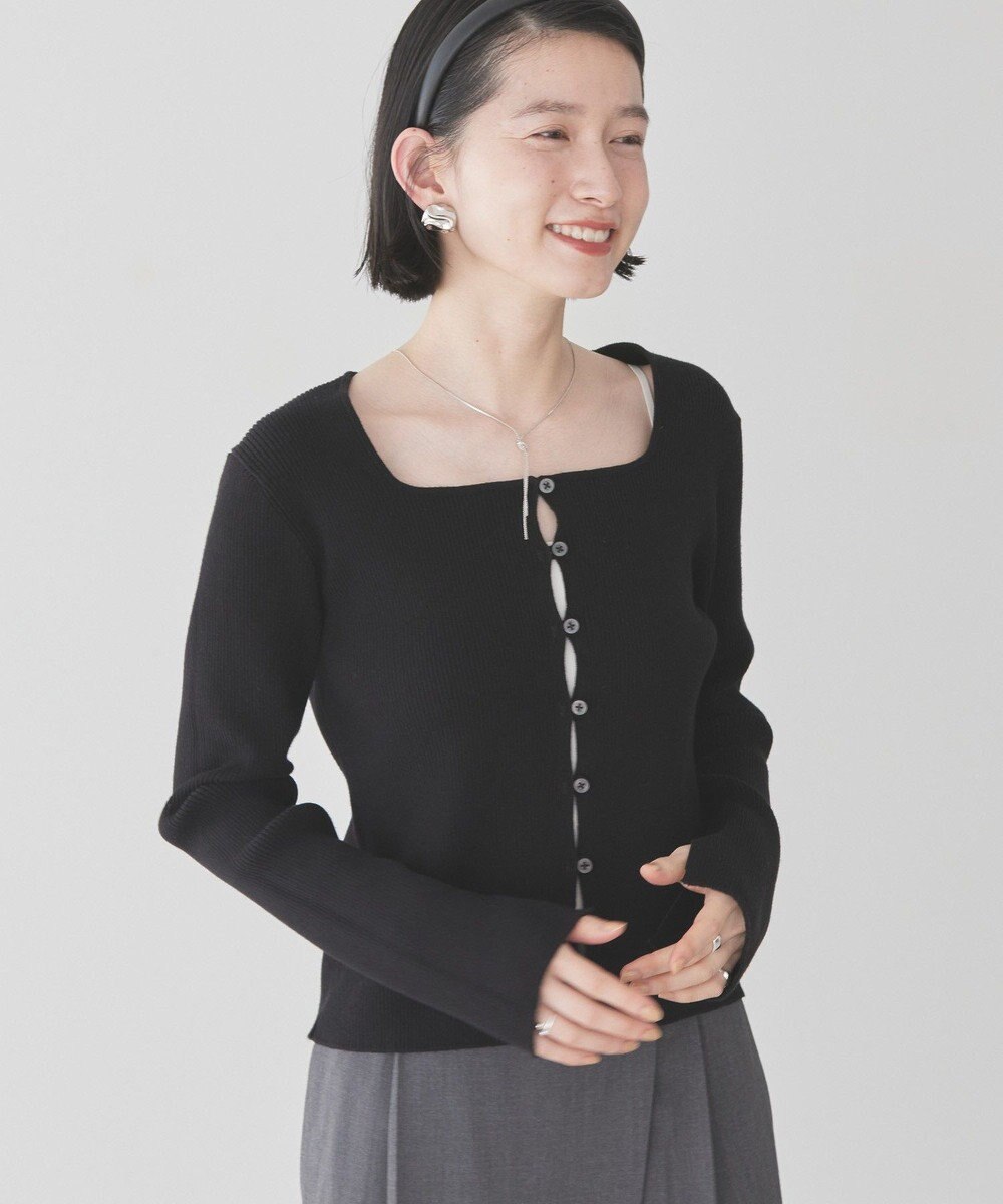 AMERICAN HOLIC スクエアリブニットカーディガン 