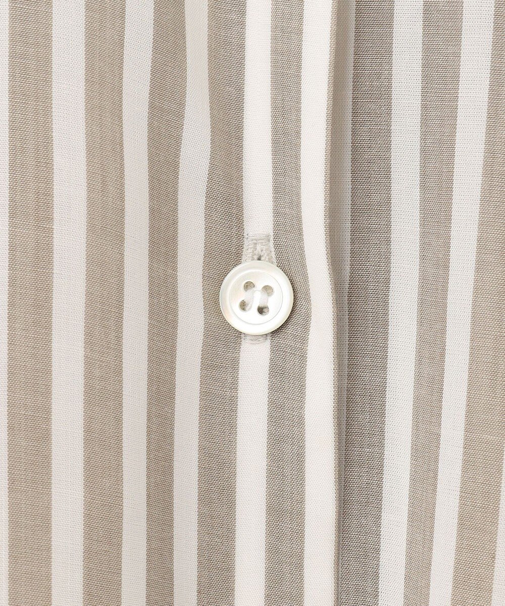 ICB L 【洗える】 キュプラローンストライプ シャツ 