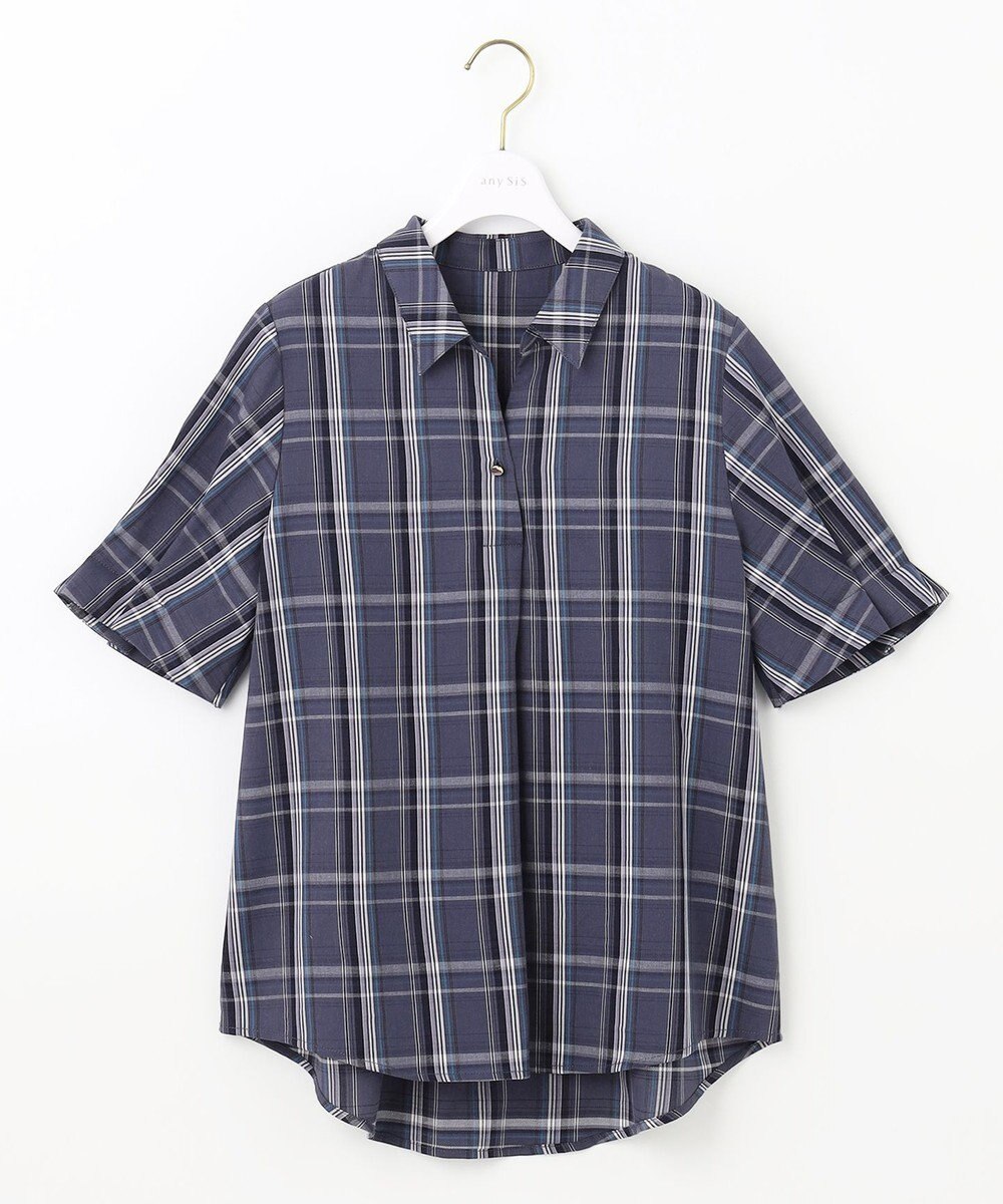 ANY SIS 【洗える】ピケチェック ブラウス 