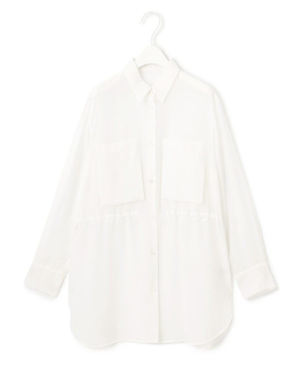 ICB L 【洗える】 PlaXシアーオーガンジー シャツ 