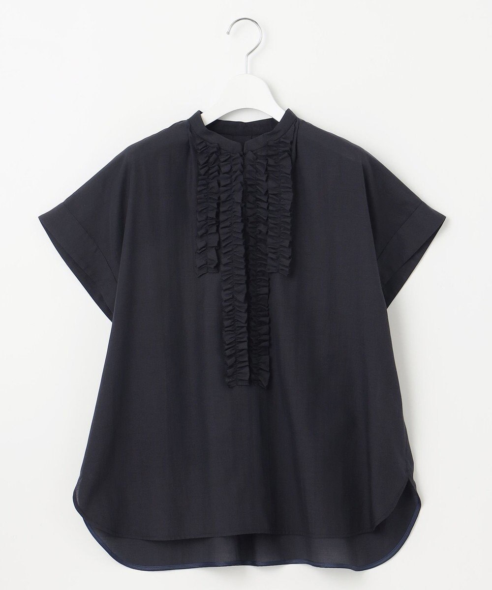 自由区 【洗える】ソフトリネンフリルディティール ブラウス 