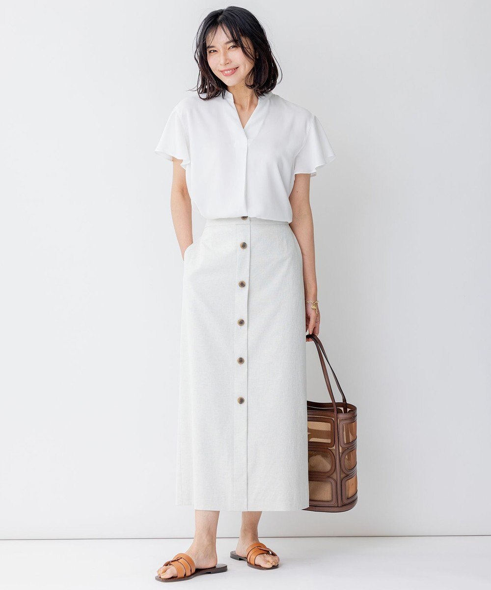 23区 【セットアップ対応】オックスストレッチ スカート 