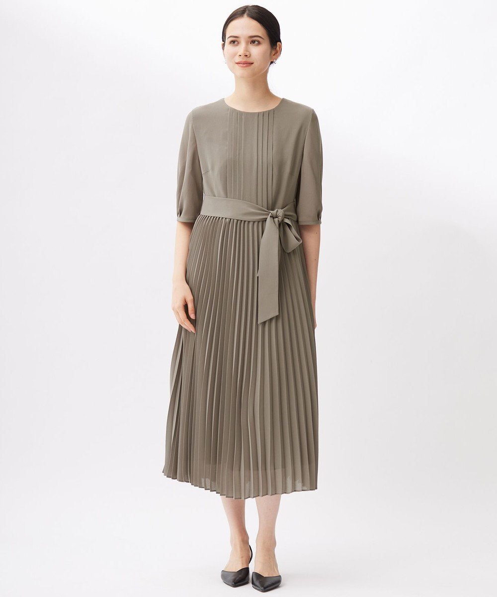 自由区 S 【洗える】シフォンプリーツ ワンピース 