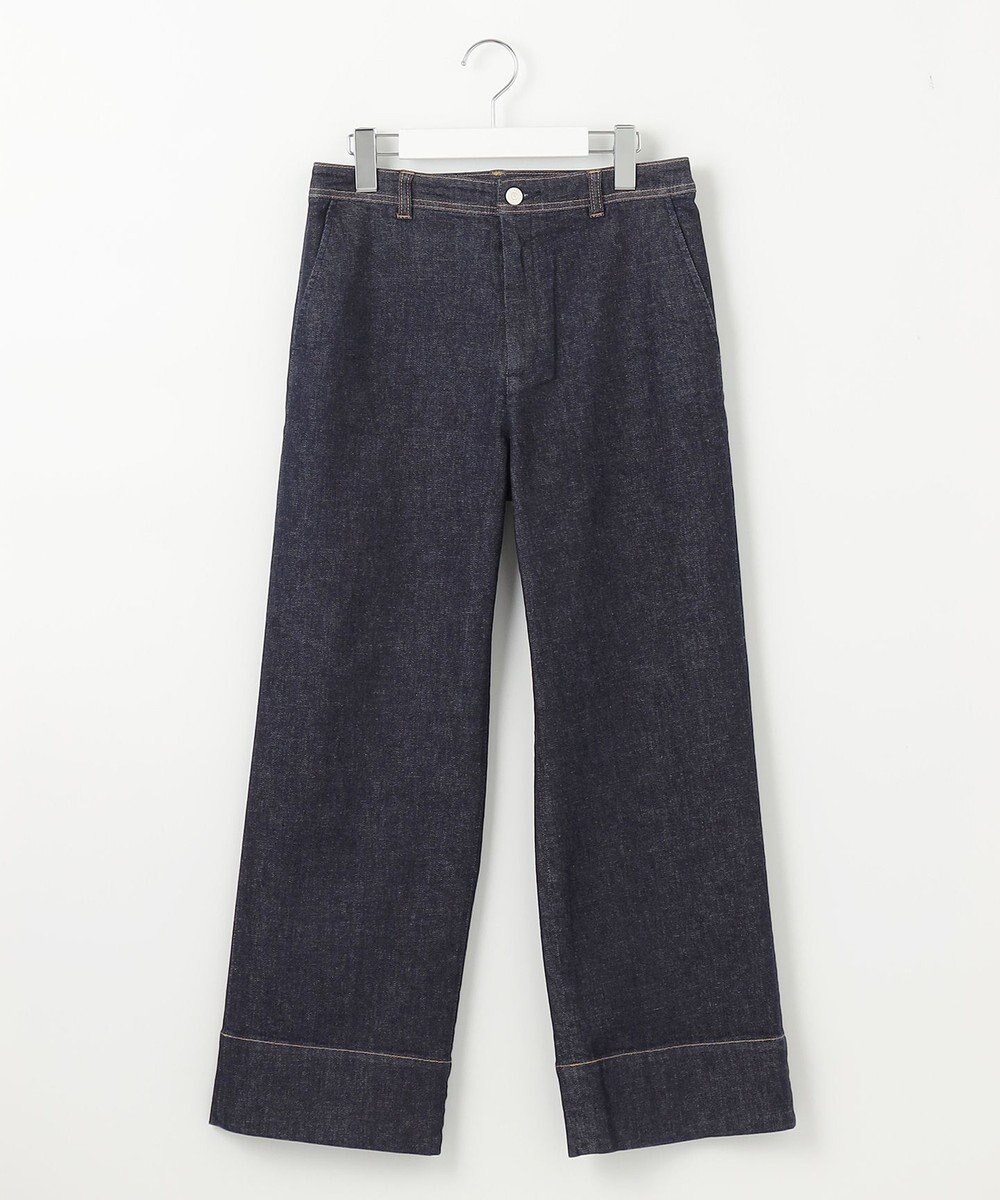 J.PRESS LADIES L 【洗える】 10oz Stretch Denim セミワイド パンツ 