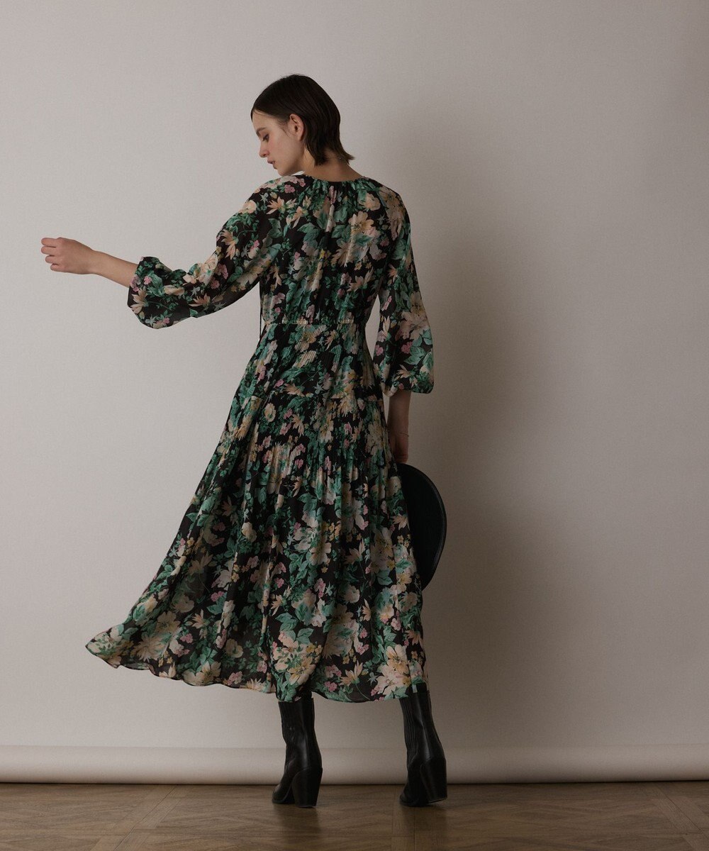 GRACE CONTINENTAL フラワープリントカフタンドレス 