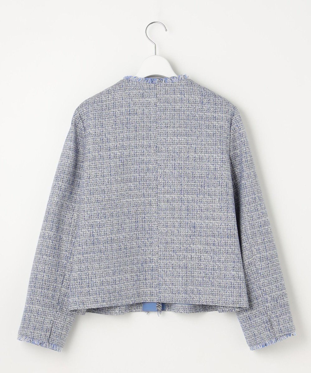 自由区 【セットアップ対応・洗える】ライトミックスツイード ジャケット 