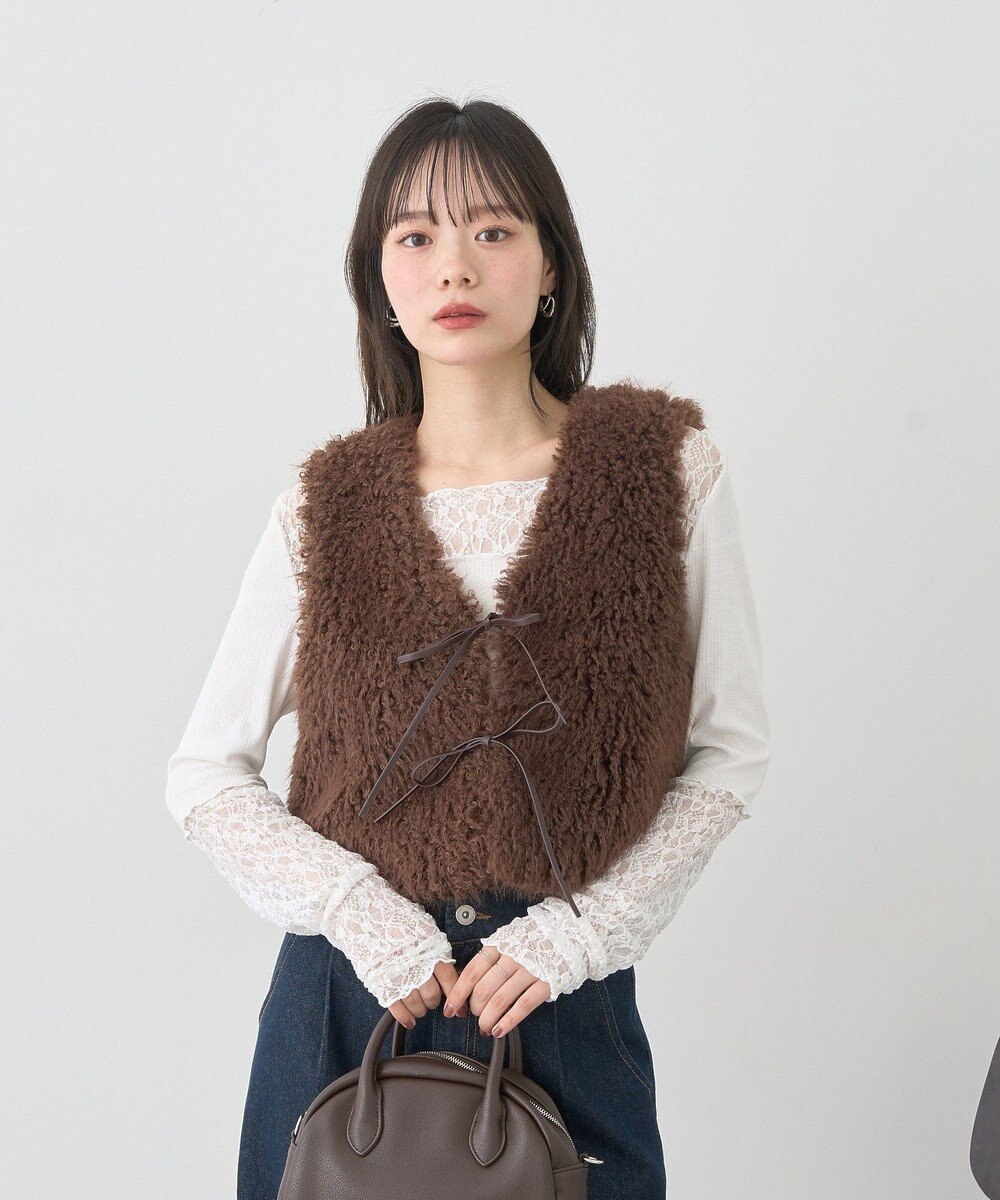 earth music&ecology レース×アイレットプルオ－バー 