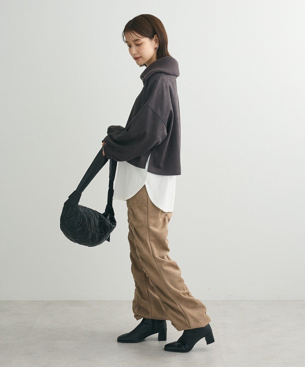 Green Parks ・ＳＵＧＡＲ　ＳＰＯＯＮ　スエード調ギャザーカーコ 