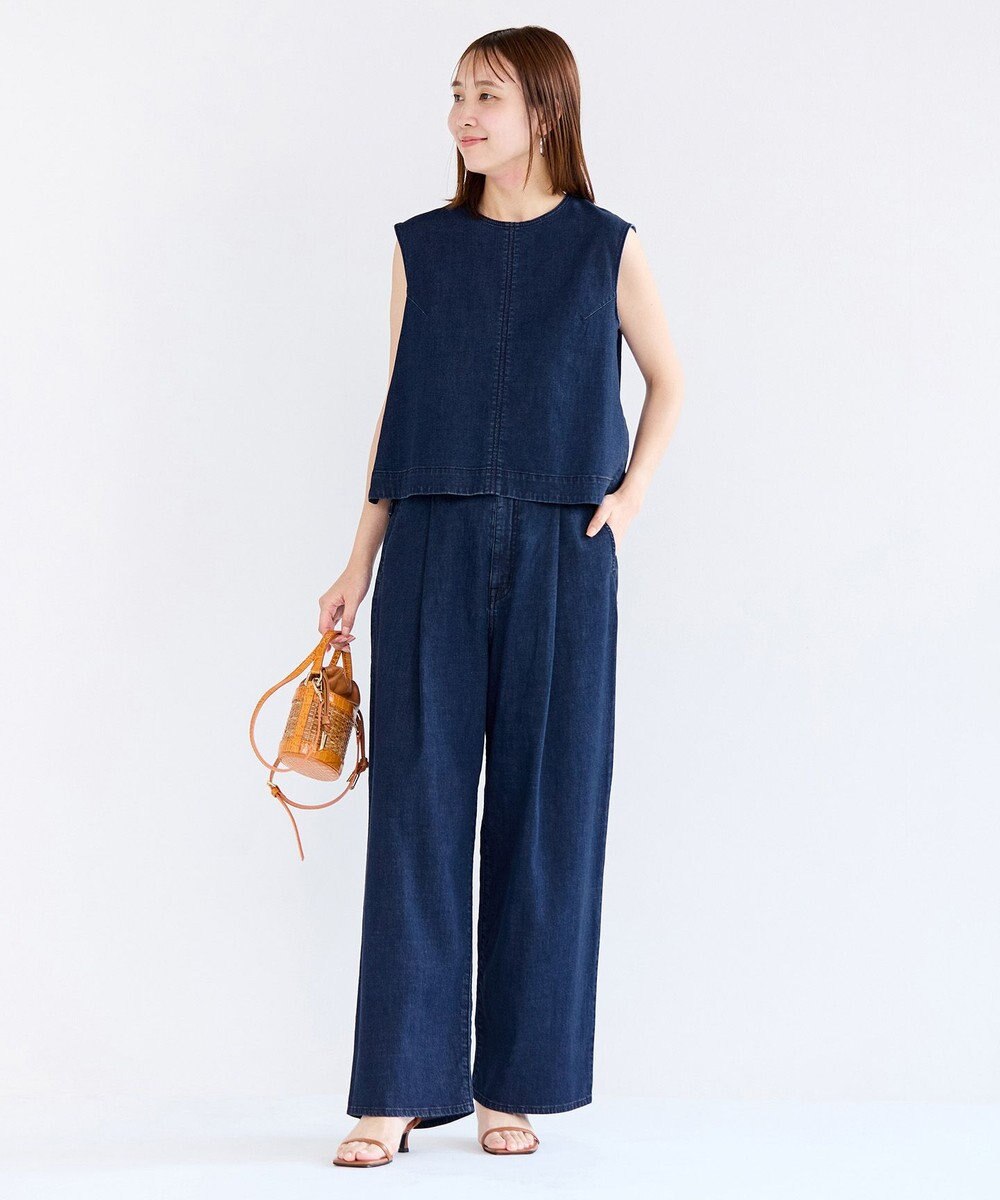 UNFILO L UNFILO DENIM LIGHT タックワイドパンツ 