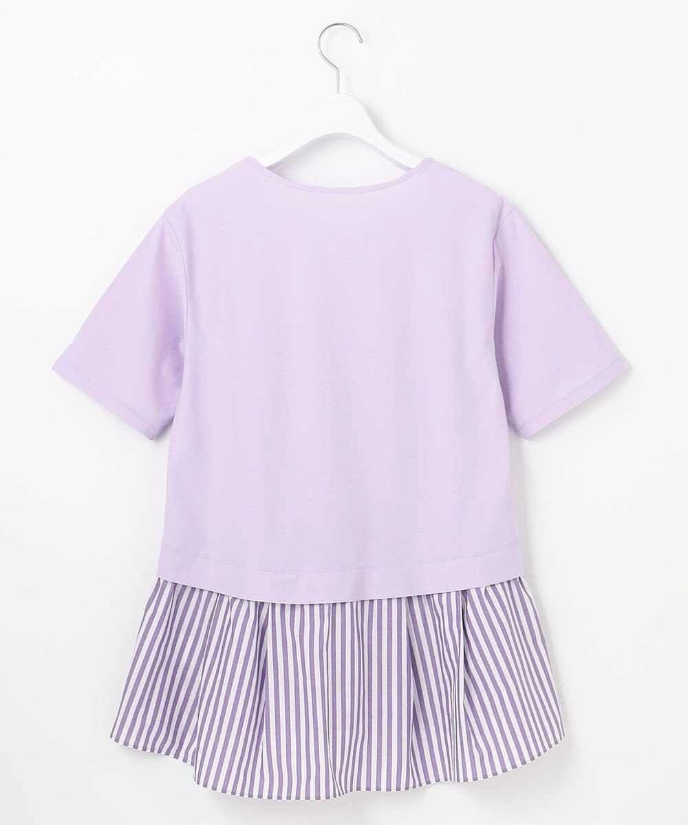 自由区 【洗える】コンビネーションシャーティング ペプラムデザイン カットソー 