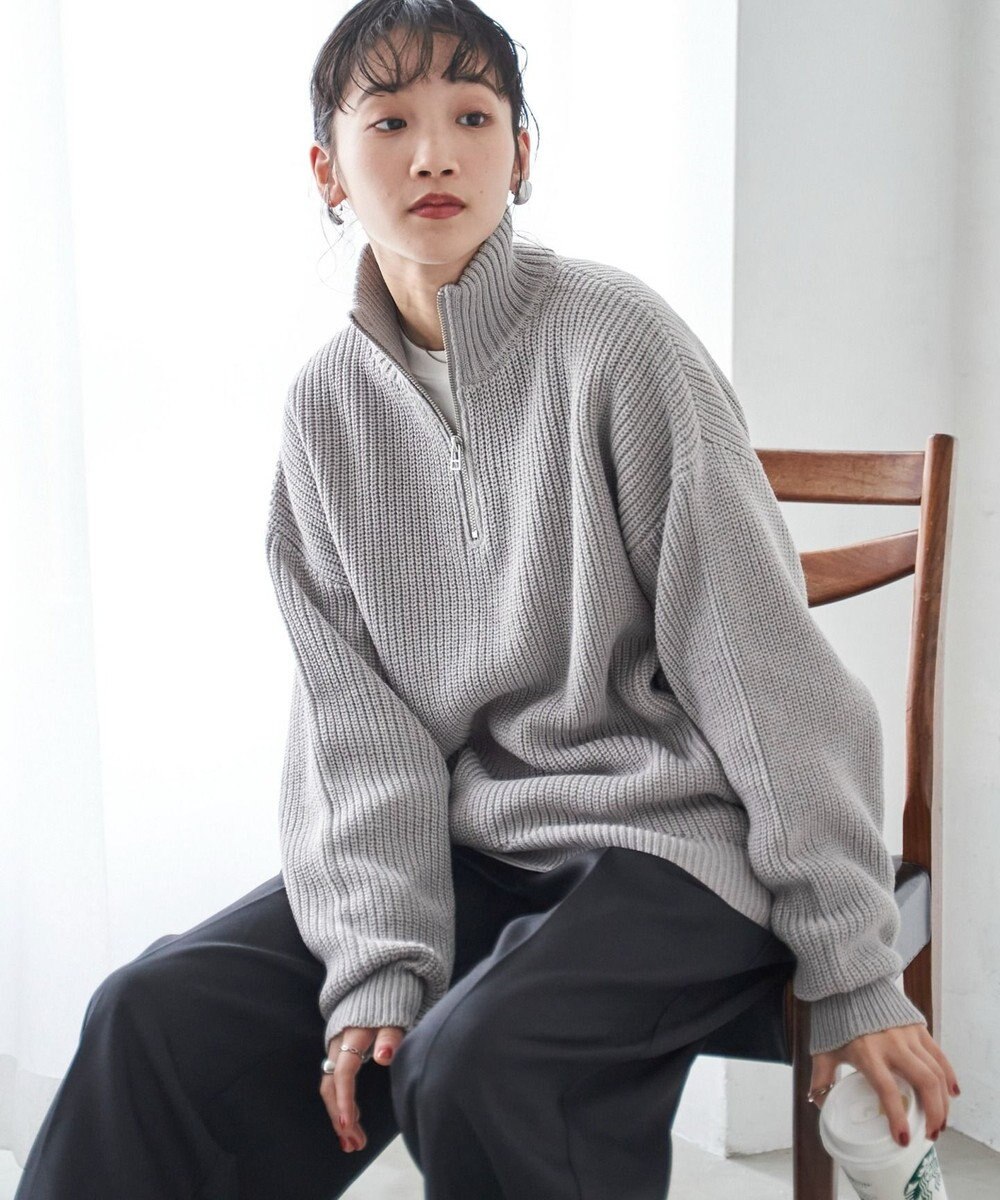 WEGO オーバーフィットハーフジッププルオーバー 