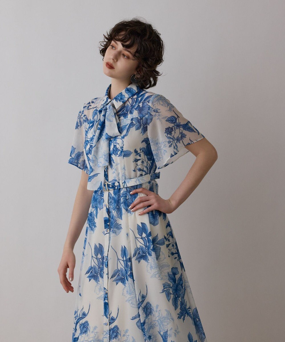 GRACE CONTINENTAL シャドーフラワープリントワンピース 