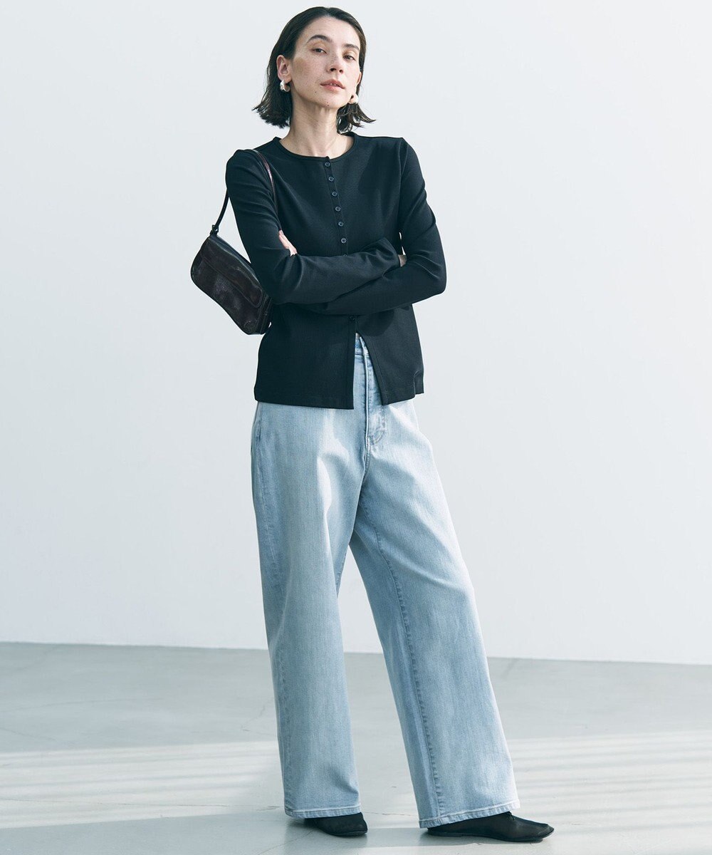 UNFILO 【UNFILO DENIM/新色追加】撥水ストレッチ ルーズワイドデニム 