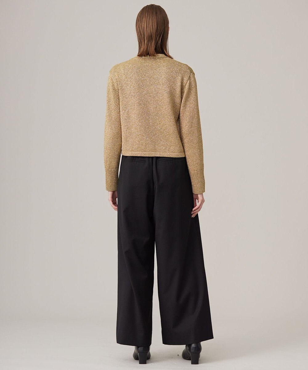 ICB 【洗える】 ウールヴィスコースストレッチ タックパンツ 