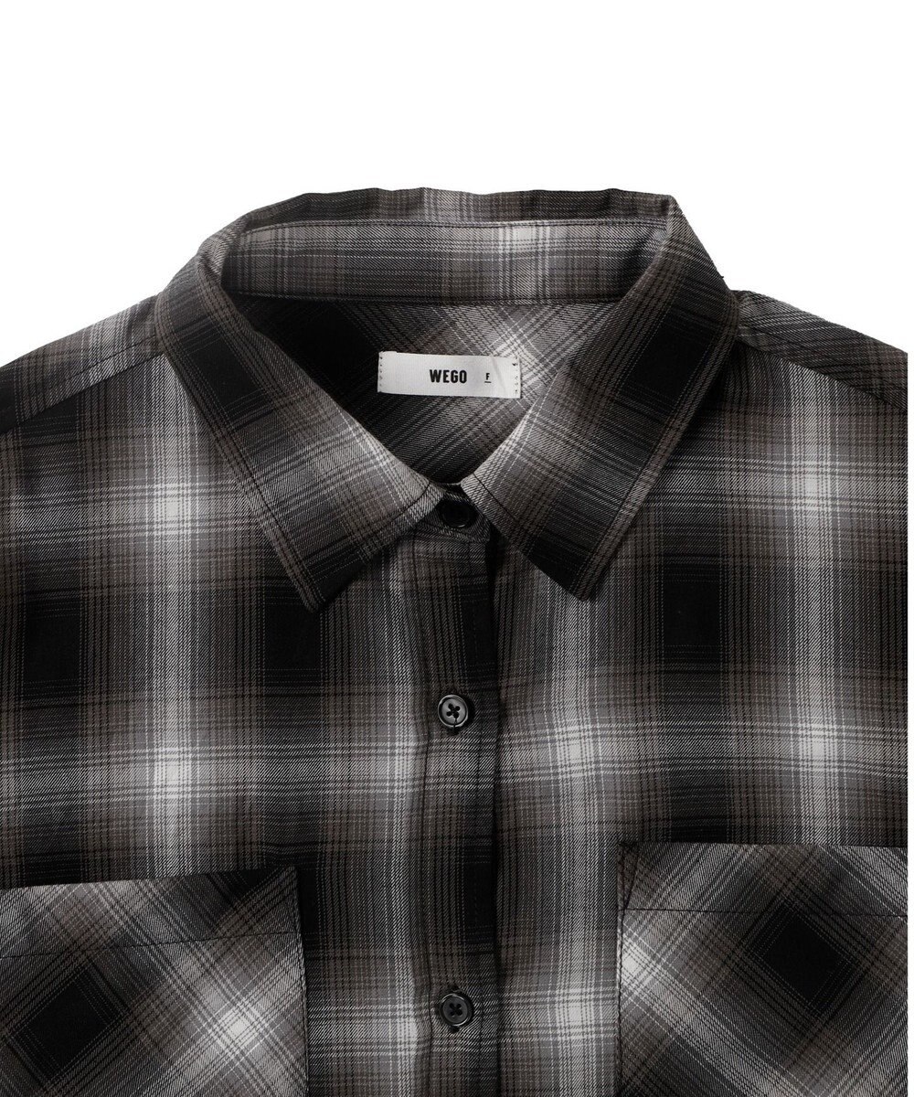 WEGO 【手洗い可/綿100％】オンブレチェックショートシャツ 