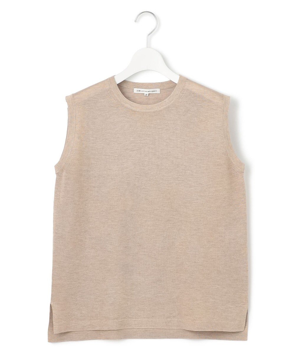 23区 【CanCam10月号掲載/新色追加】シャイニーシアー ノースリーブ ニット 