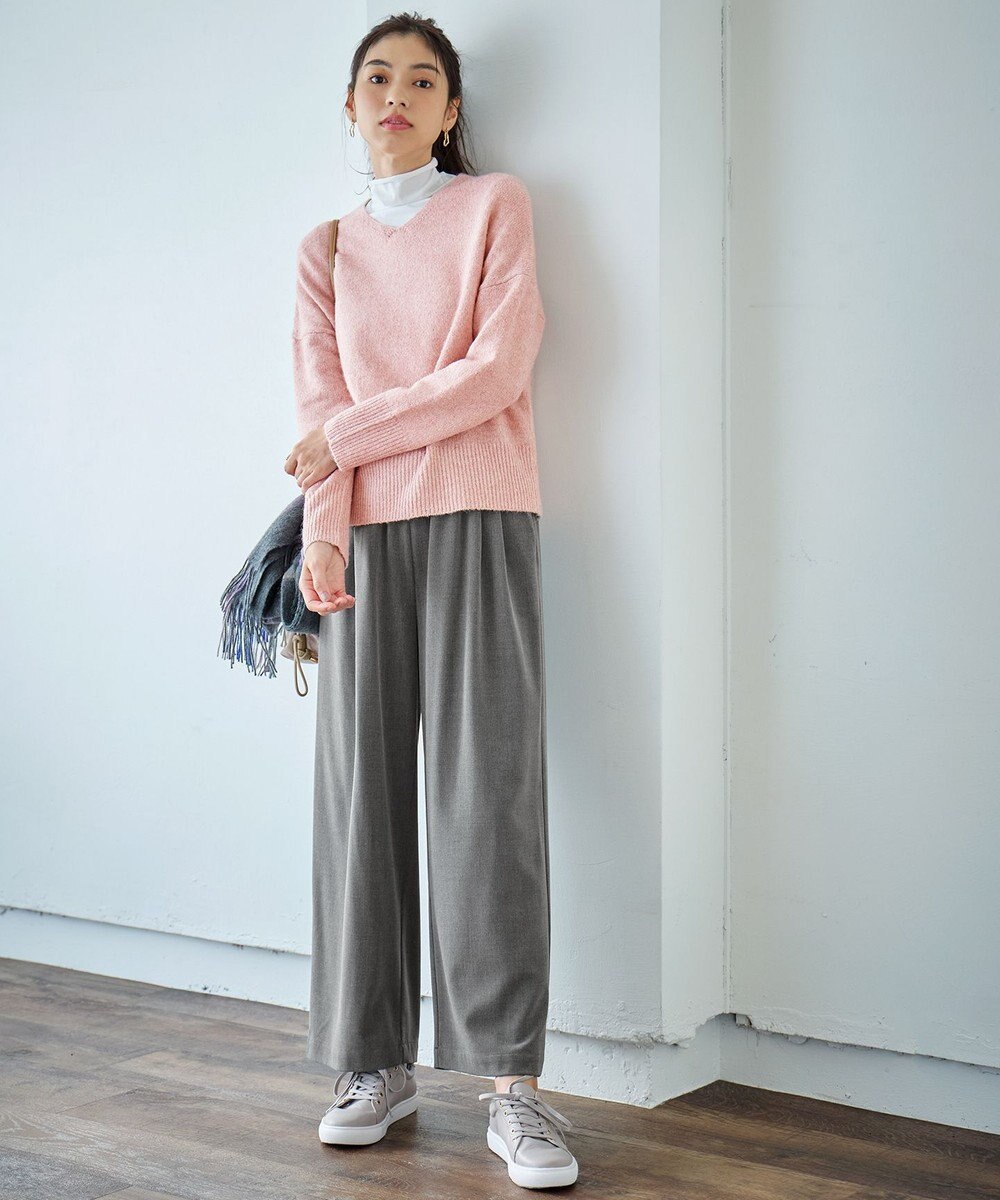 ANY シャイニースパンコールVネックニット 