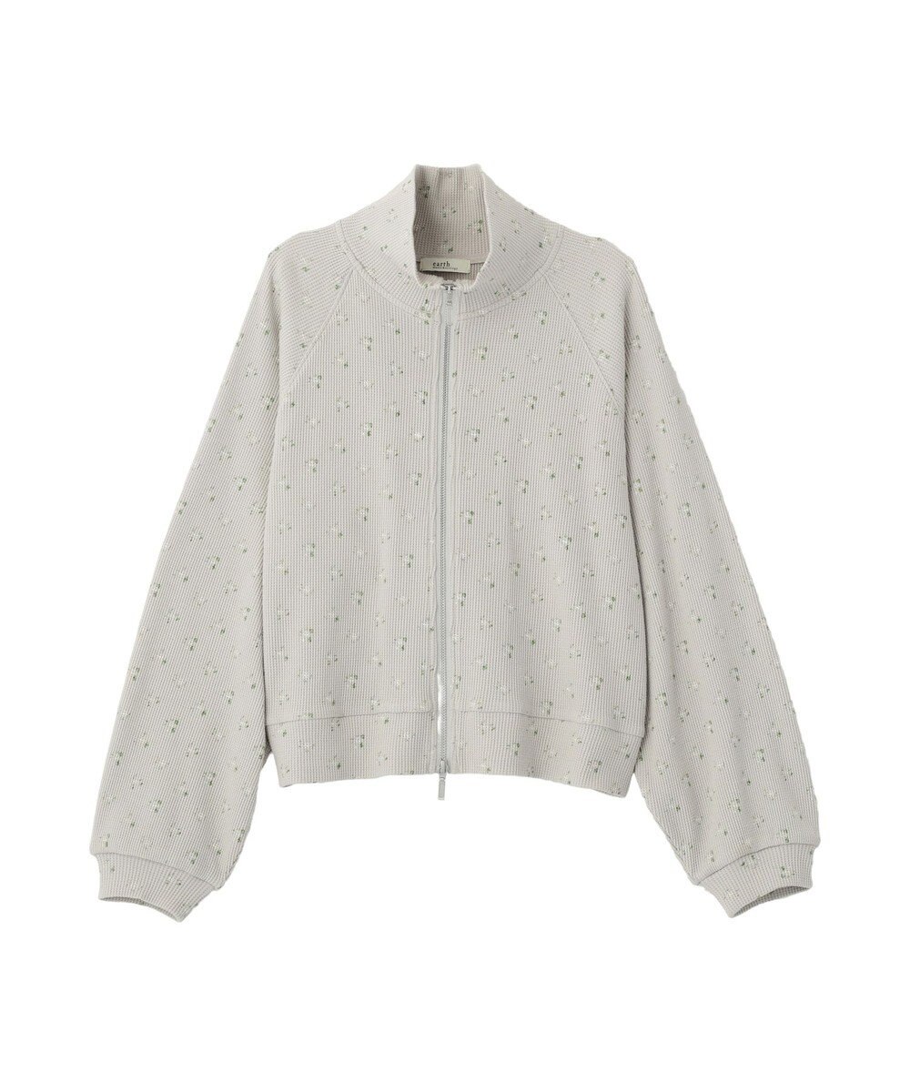 earth music&ecology 【予約】【綿100％】ダブルジップワッフルカーディガン 