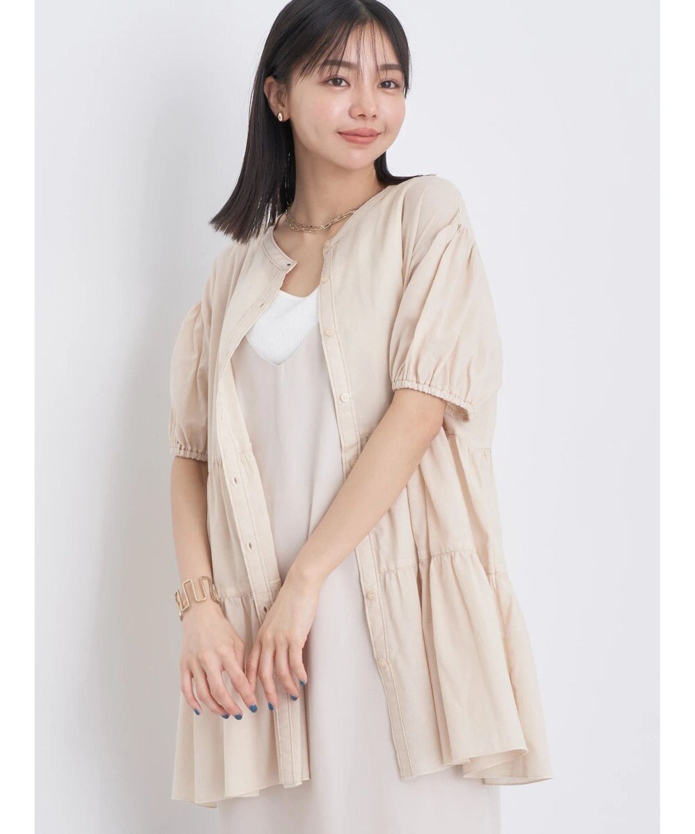 earth music&ecology 綿ローンティアードチュニック 