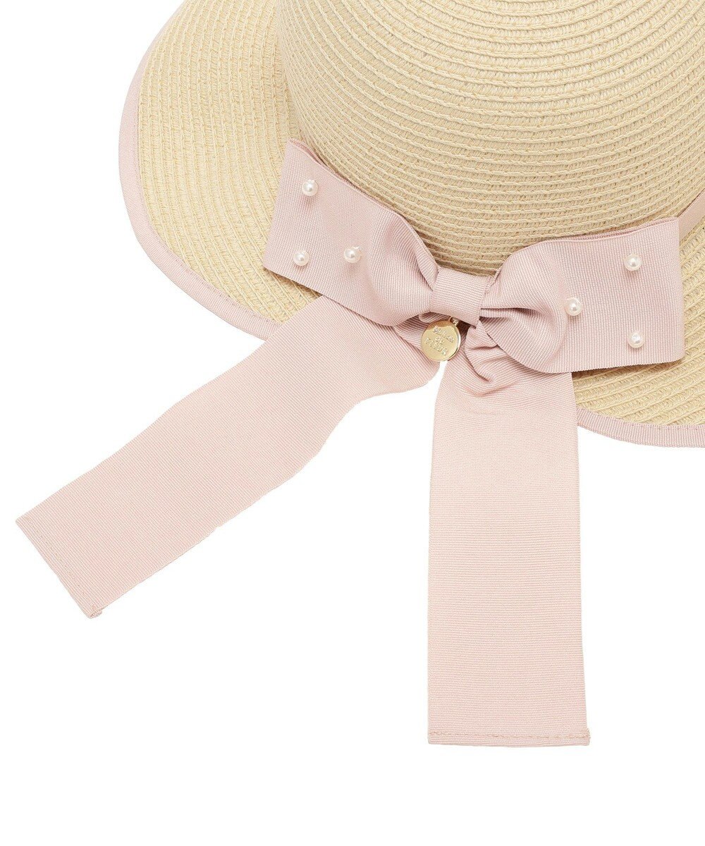 Maison de FLEUR 【手洗い可能】パールリボンスリットハット 