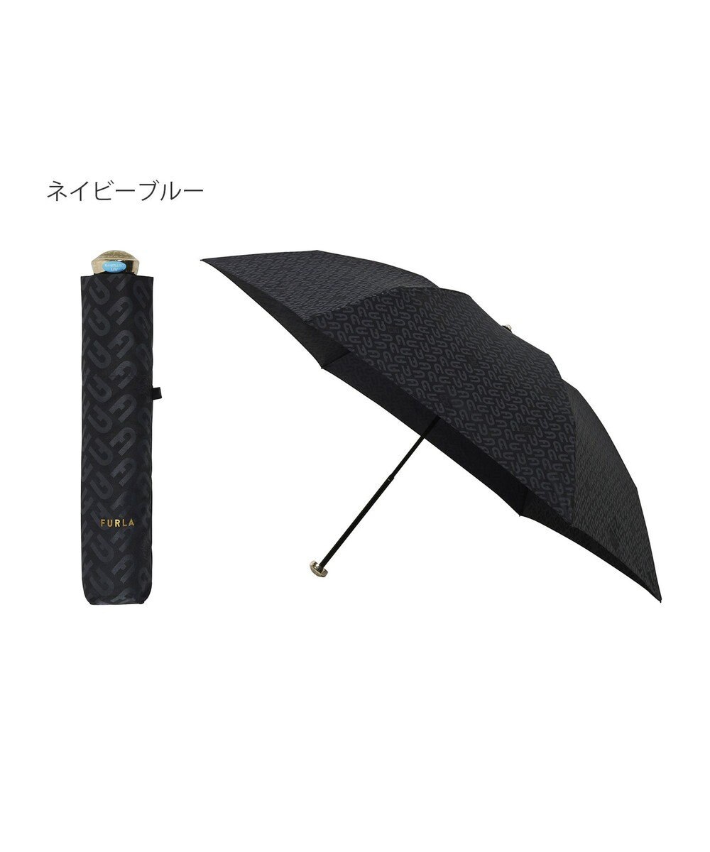 MOONBAT フルラ (FURLA) 折りたたみ傘 雨傘 ジャカード モノグラム ベア UV 軽量 