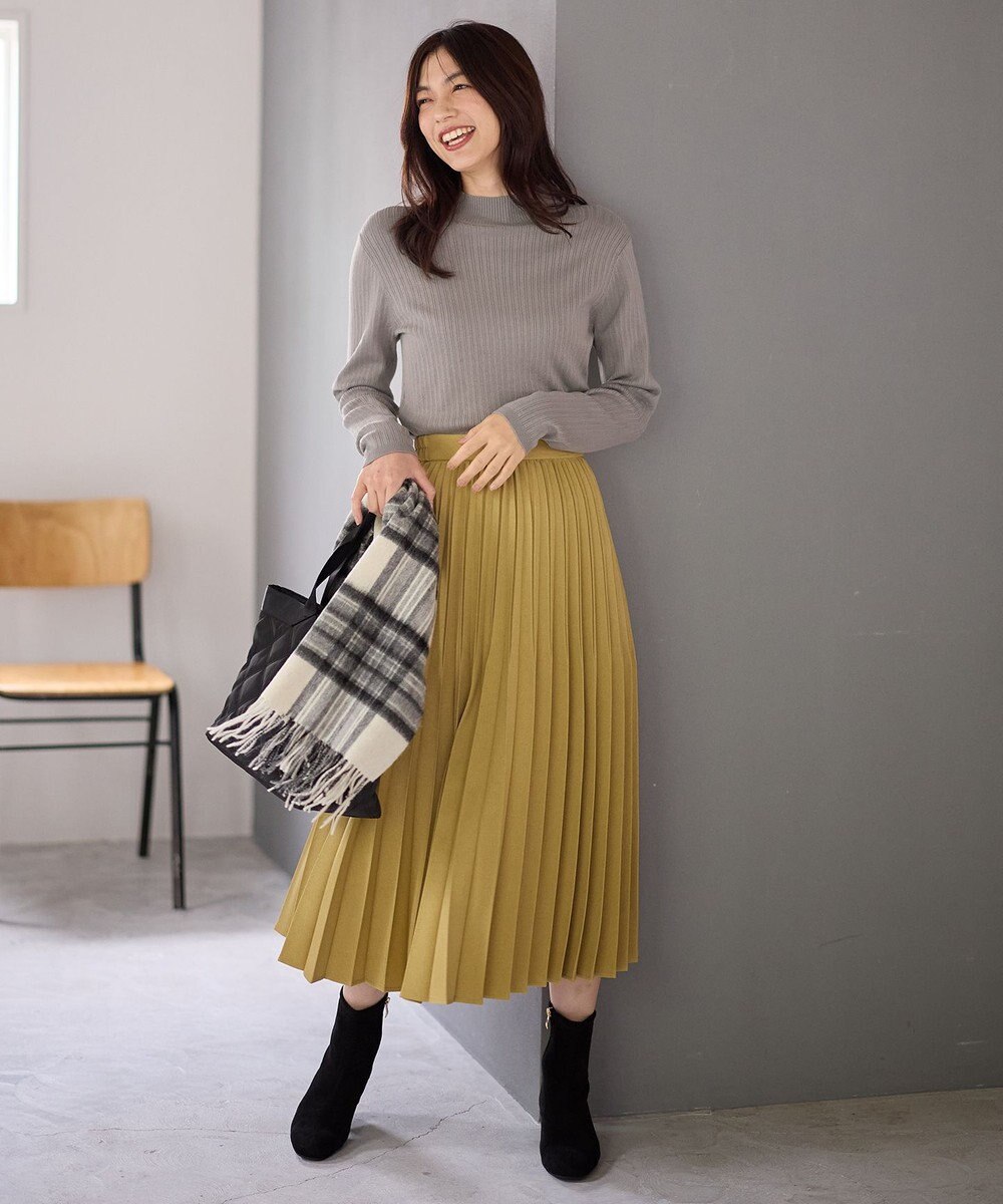 ANY L 【ウエストゴム】プリーツスカート 