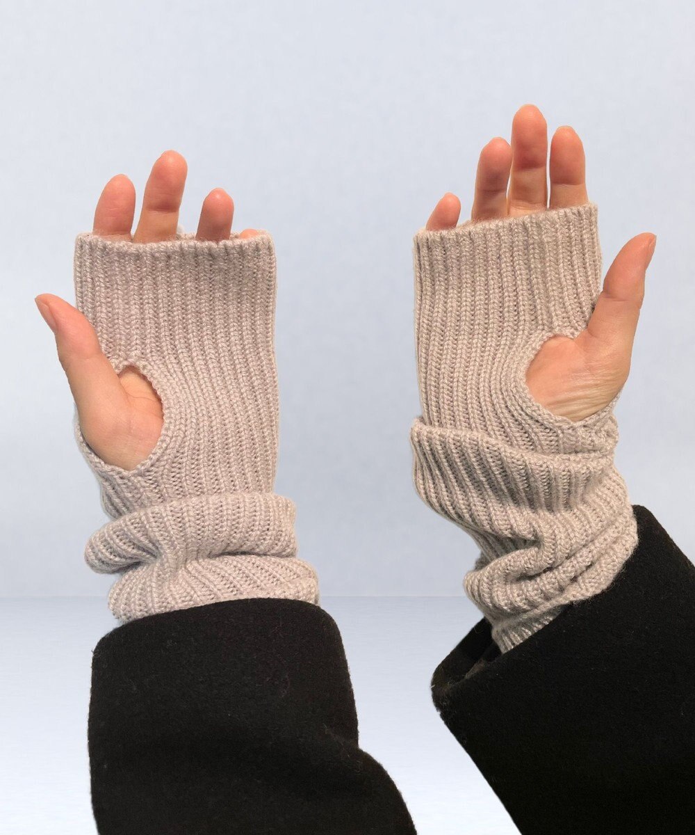 MOONBAT 【カシミヤ100%】リブニットアームウォーマー 