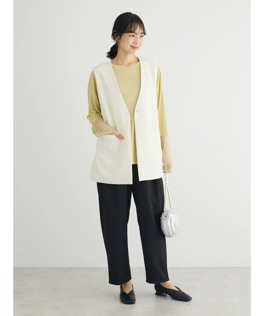 Green Parks 袖チュールドッキングプルオーバー 