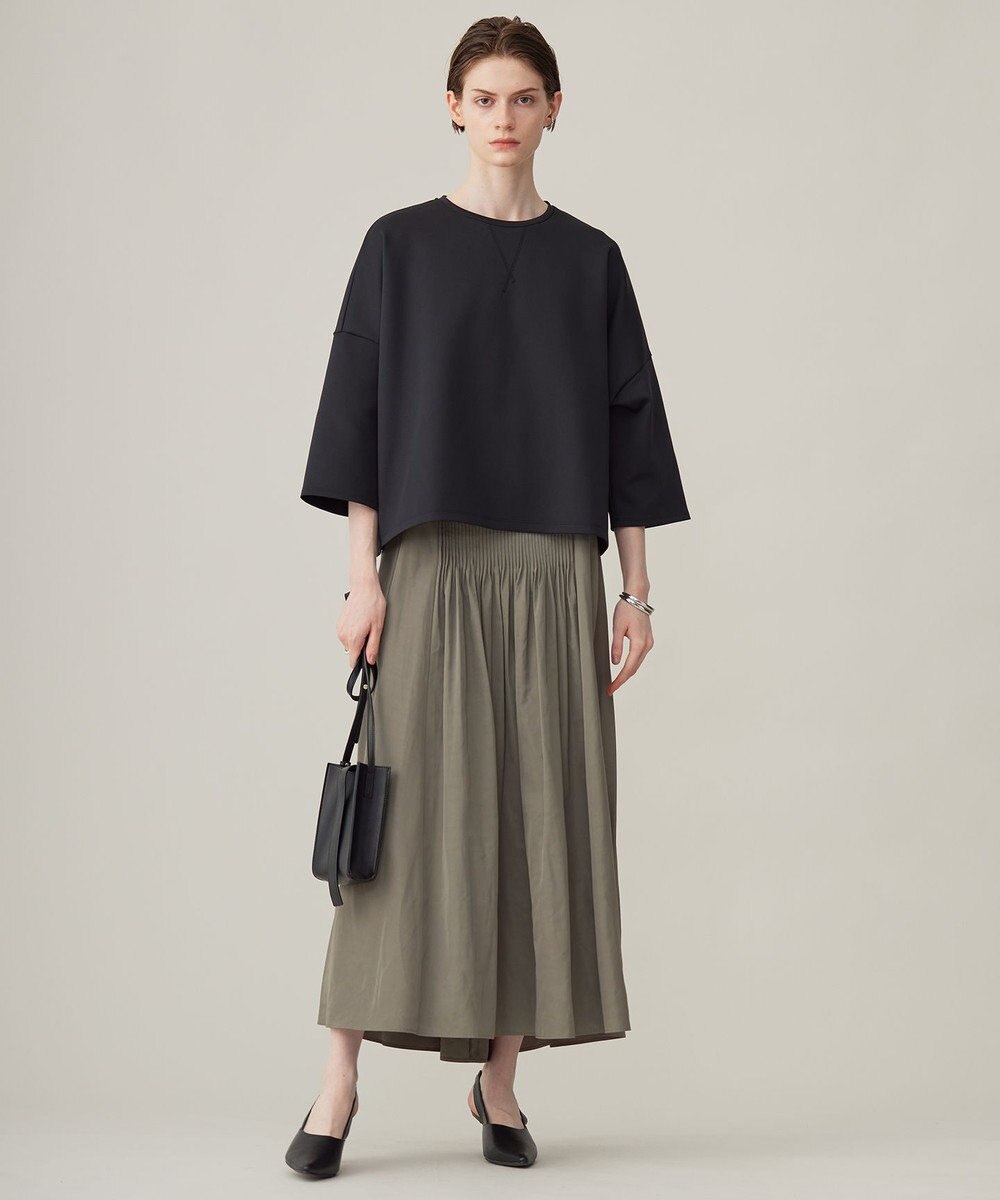 ICB 【洗える】 エステルメモリータフタ ロングスカート 