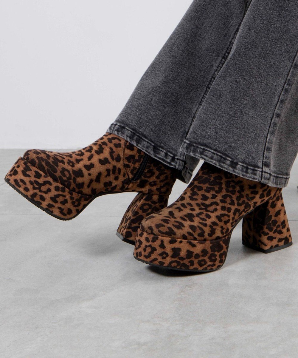 WEGO ストーム付きワイドヒールショートブーツ 