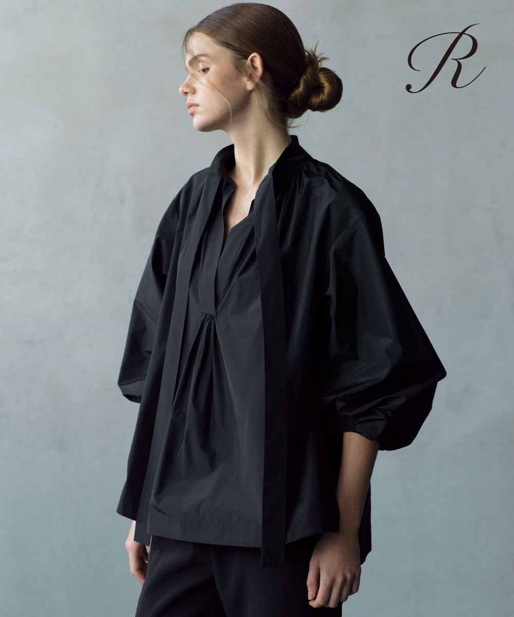 23区 【R(アール)】ポリエステルシルクタフタ ボウタイ ブラウス 
