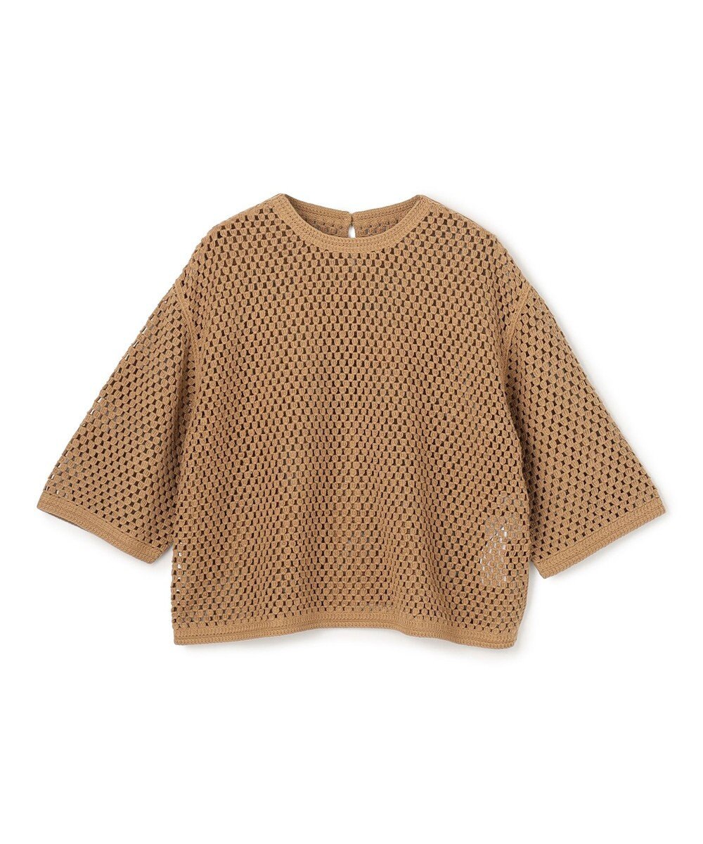 UNFILO クロシェレースニット ハーフスリーブ プルオーバー 