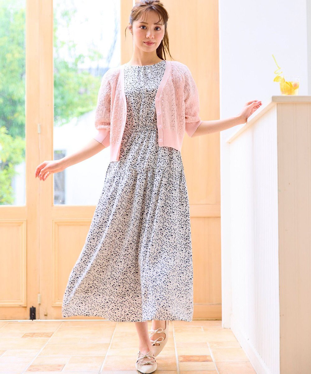 Feroux 【ご好評につき今季も登場！・洗える】透かし編み カーディガン 