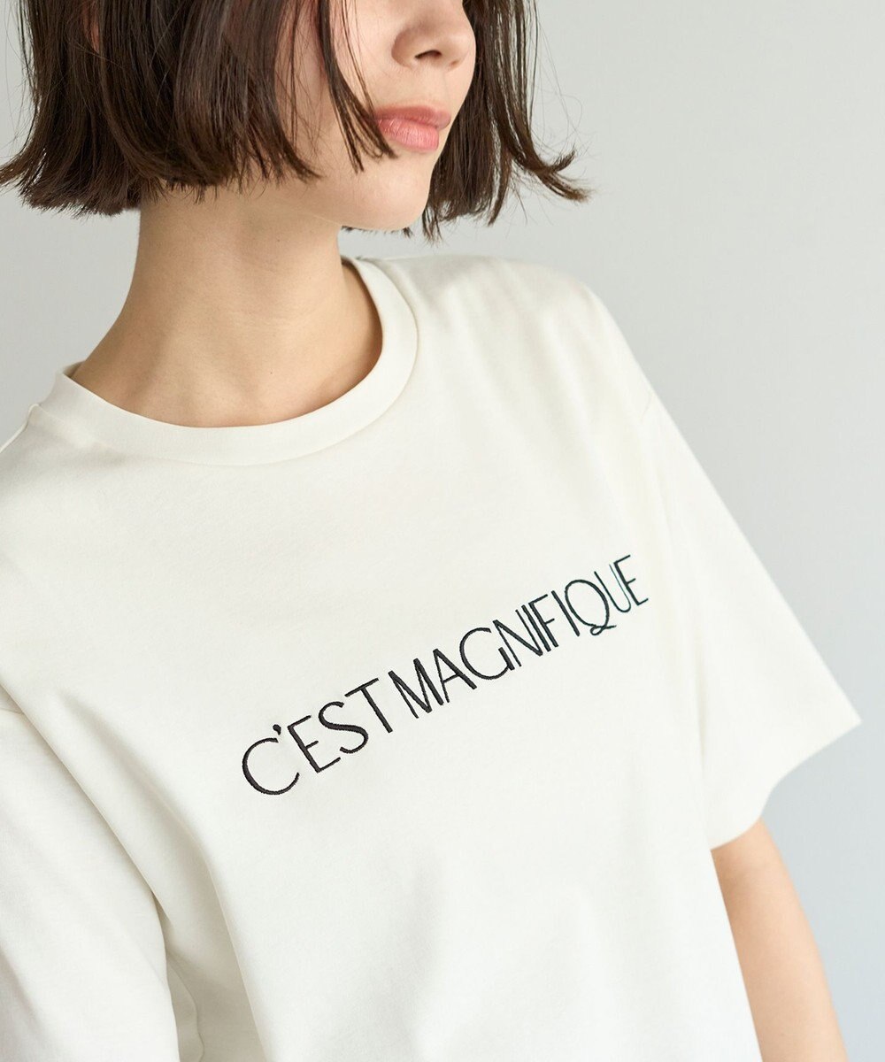 UNFILO BEAUTY FORM ロゴ刺繍 半袖Tシャツ 