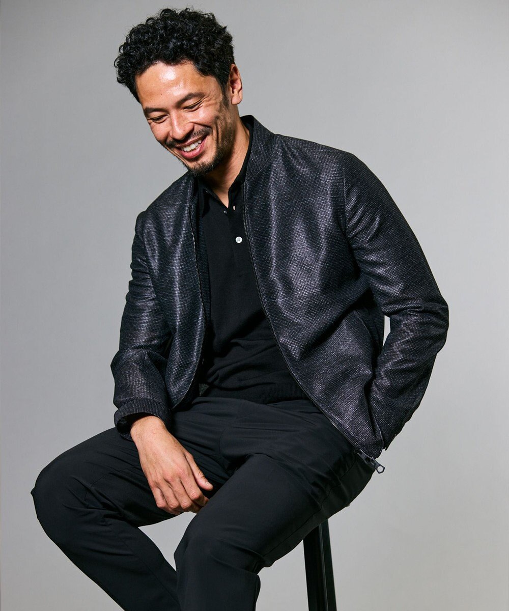 GOTAIRIKU 【洗える】イタリア糸 セットインニットポロ 