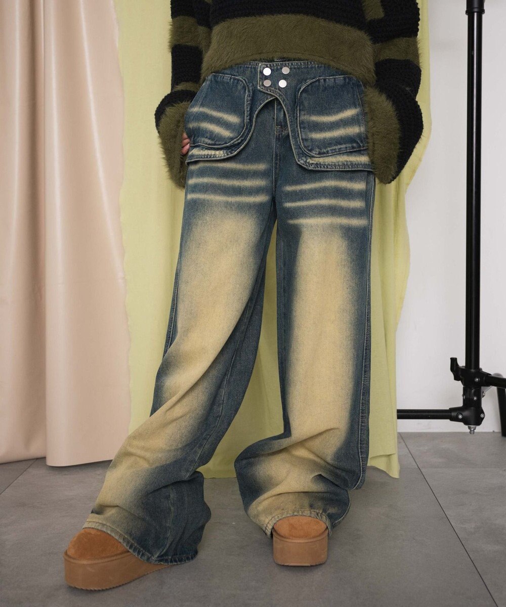 WEGO ラップブラストフレアデニム 