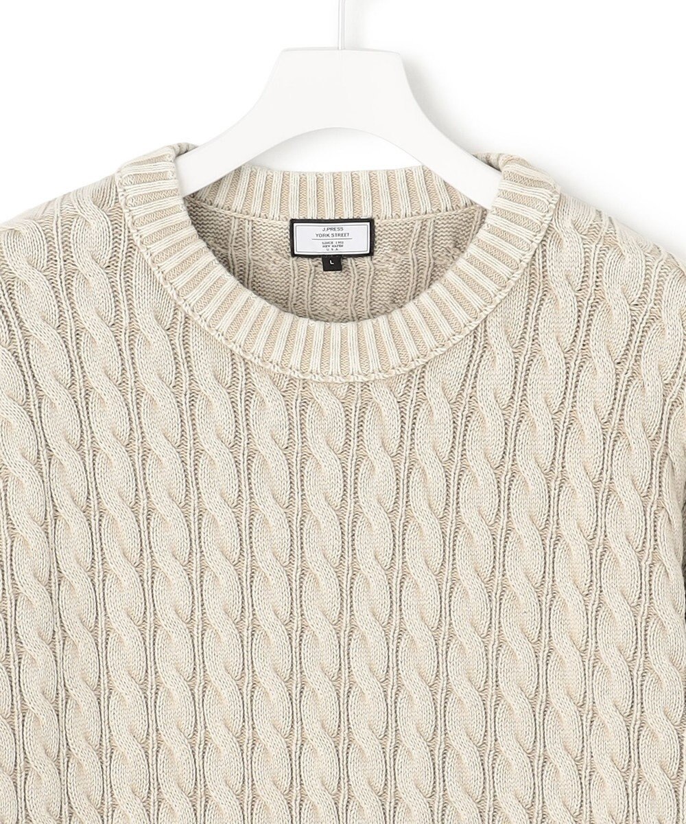 J.PRESS YORK STREET 【UNISEX】ピグメントコットン ケーブルニット 