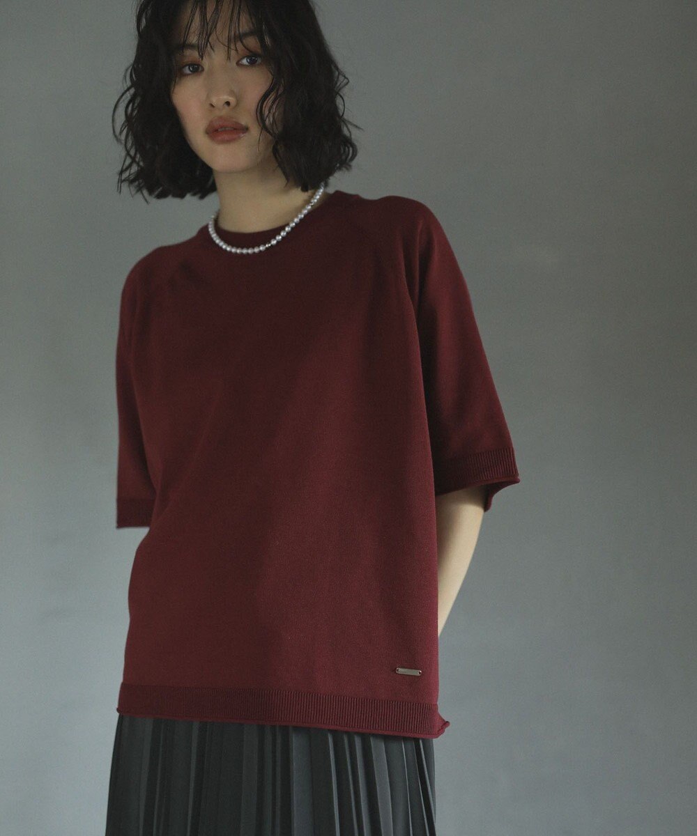 Green Parks トレーナー風ニットプルオーバー 