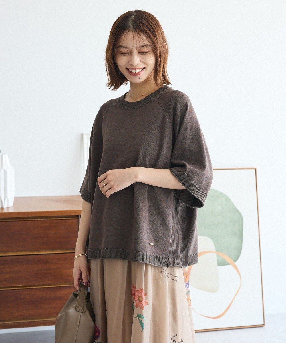 Green Parks トレーナー風ニットプルオーバー 